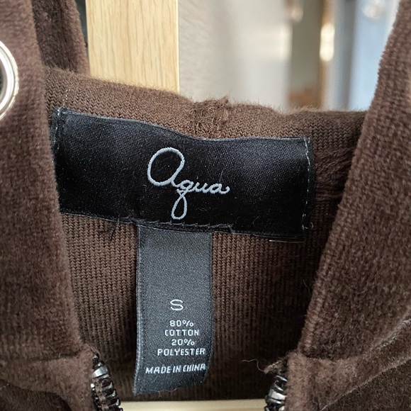 AQUA Velour Zip Hoodie - Picture 3 of 3